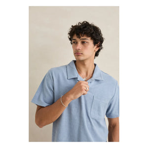 Rhythm - Vintage Terry polo shirt | Light Blue