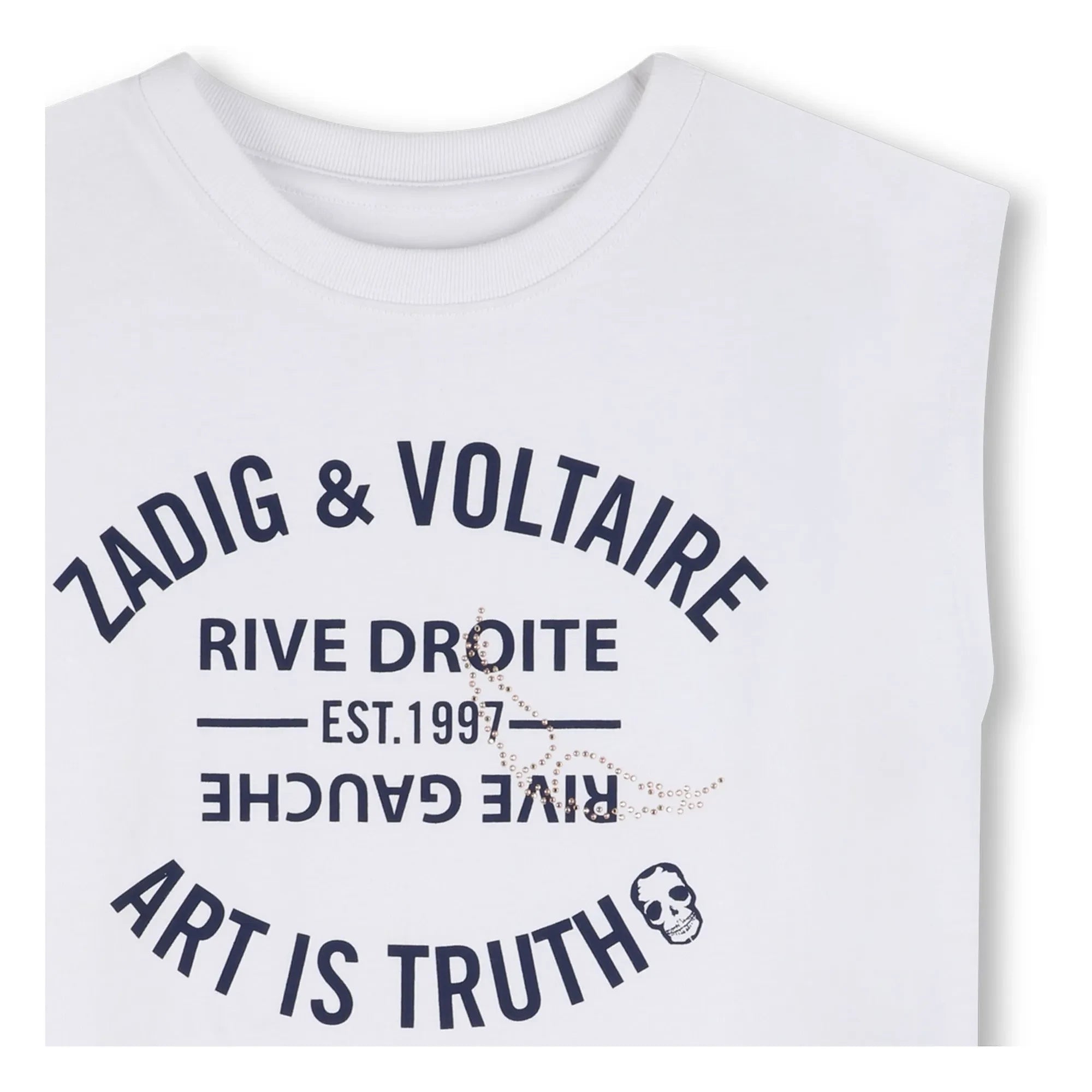 Zadig & Voltaire - Logo Strass Jersey Tişört | Beyaz