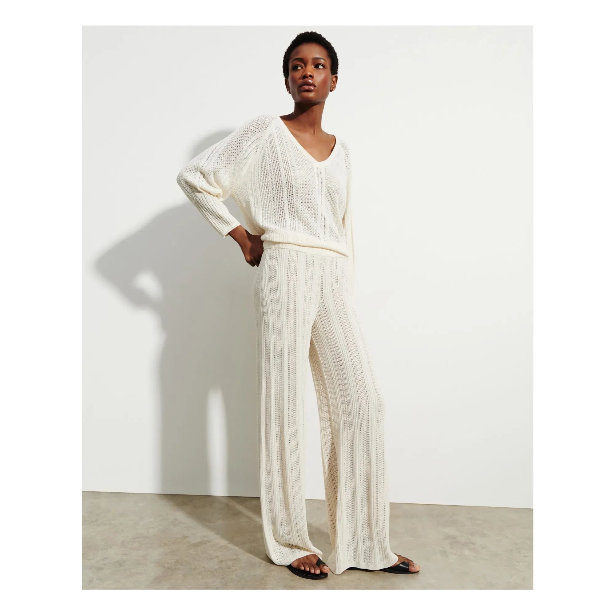 Bompard - Pointelle Cashmere and Silk Pants | Natural