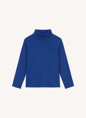 Petit Bateau - Organik pamuk logo balıkçı yaka üst | Mavi