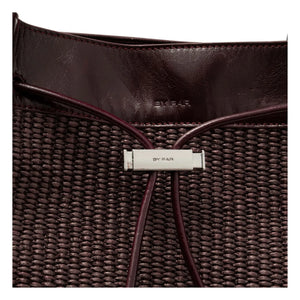 BY FAR - Kayla Raphia and Leather Bag | Burgundy
