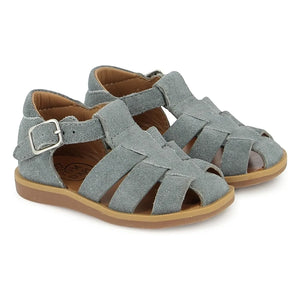 Pom d'Api - Poppy Daddy velvet sandals | Gray