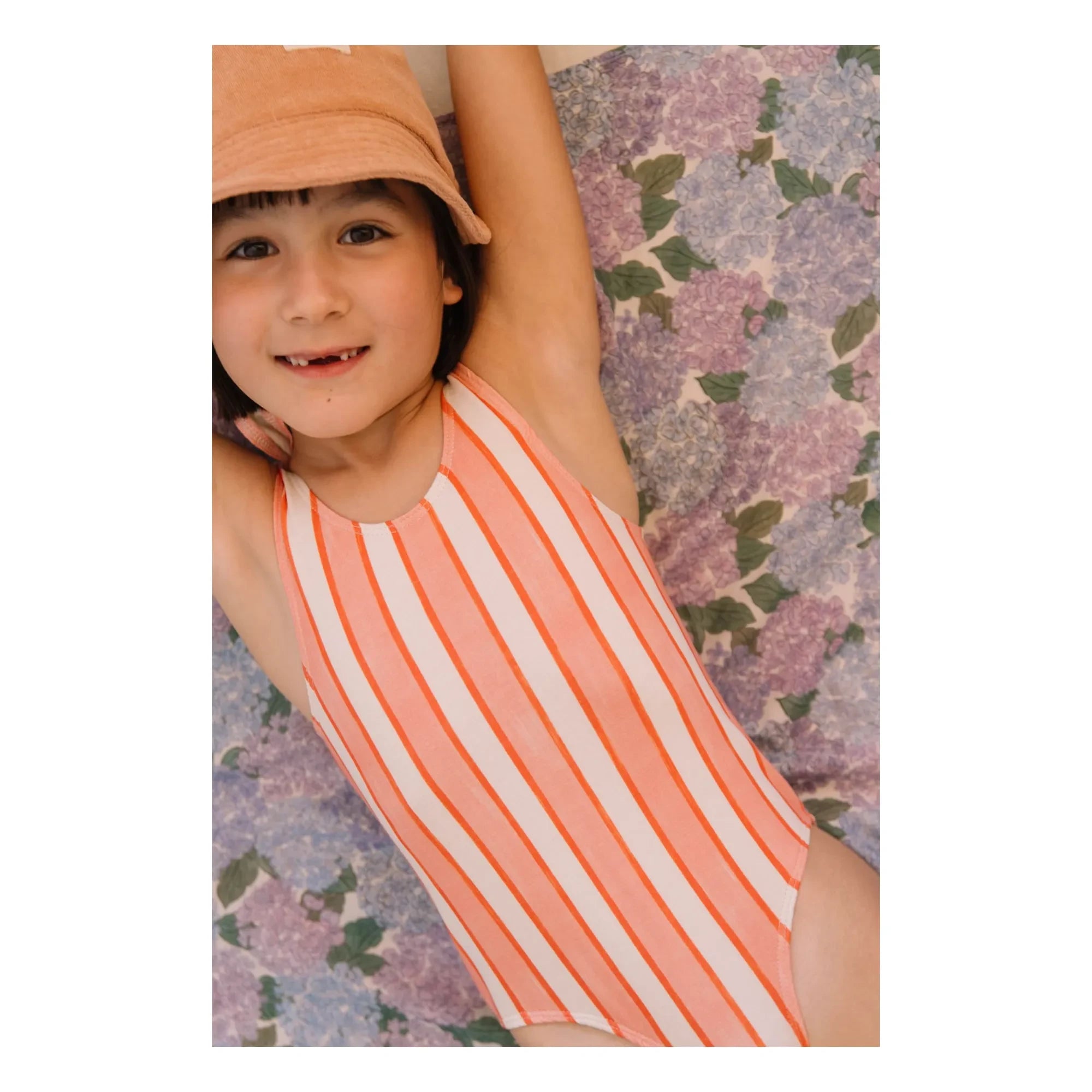 Studio Bohème - Roberta Striped Organic Cotton Swimsuit | Pink