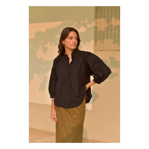 Marlot Paris - Dahlia Seersucker Blouse - Women's Collection | Black
