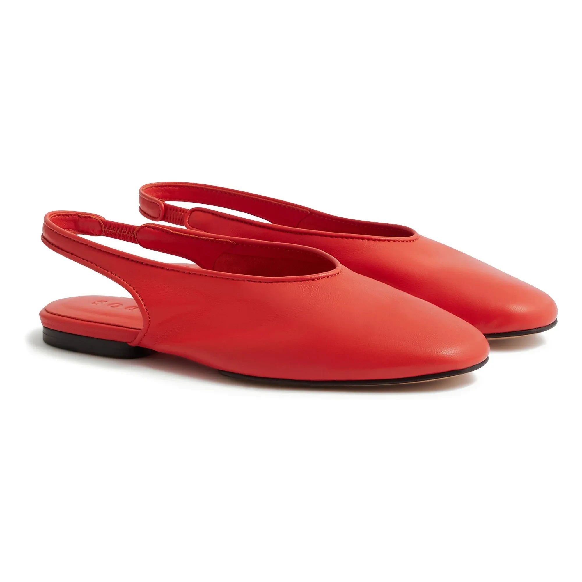 Soeur - Emmett Leather Ballerina Shoes | Red