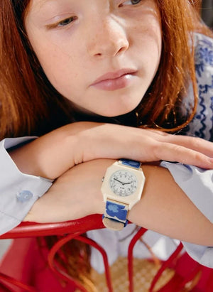 Mini Kyomo - Blue Hibiscus Watch - Mini Kyomo x Taxi Brousse | Blue