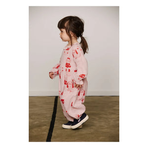 Mini Rodini - Organic Cotton Animal Romper | Pink