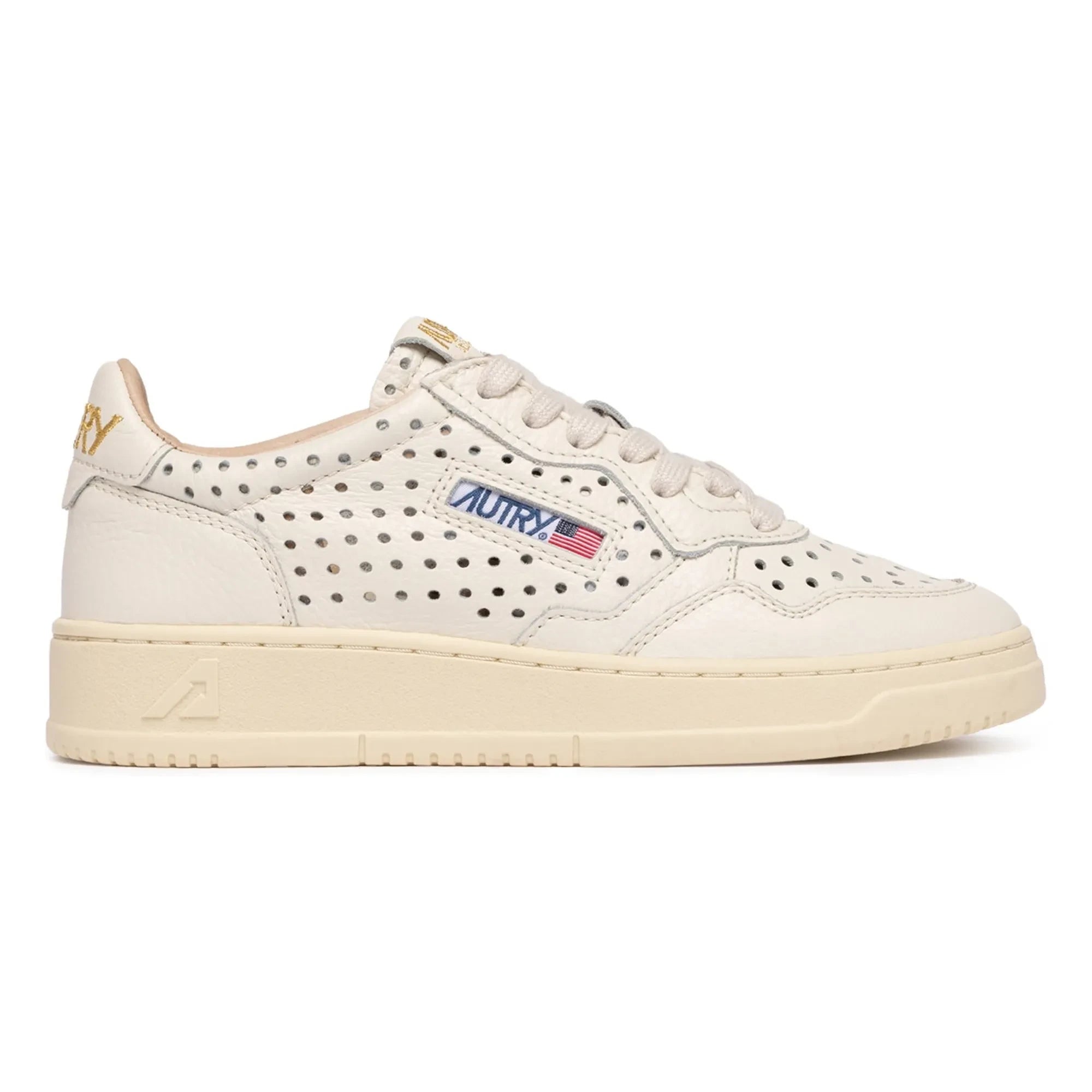 Autry - Medalist Low Openwork Leather Sneakers | Cream