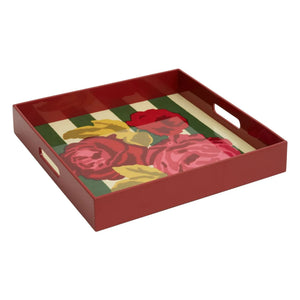 Lisa Corti - Nizam Striped Lacquered Tray | Green