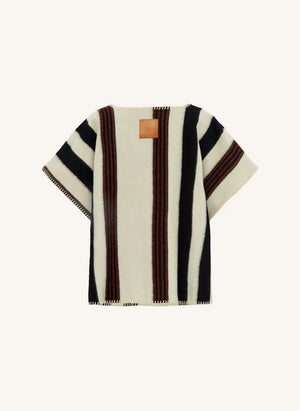 La Méricaine - Blackfeet Recycled Wool Long Poncho | Ecru