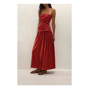 Faithfull the Brand - Notte Maxi Cotton Dress | Terracotta