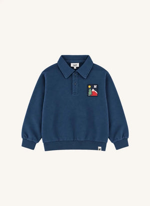 Hundred Pieces - Phoenix Mountain Organic Cotton Sweatshirt | Gray Blue