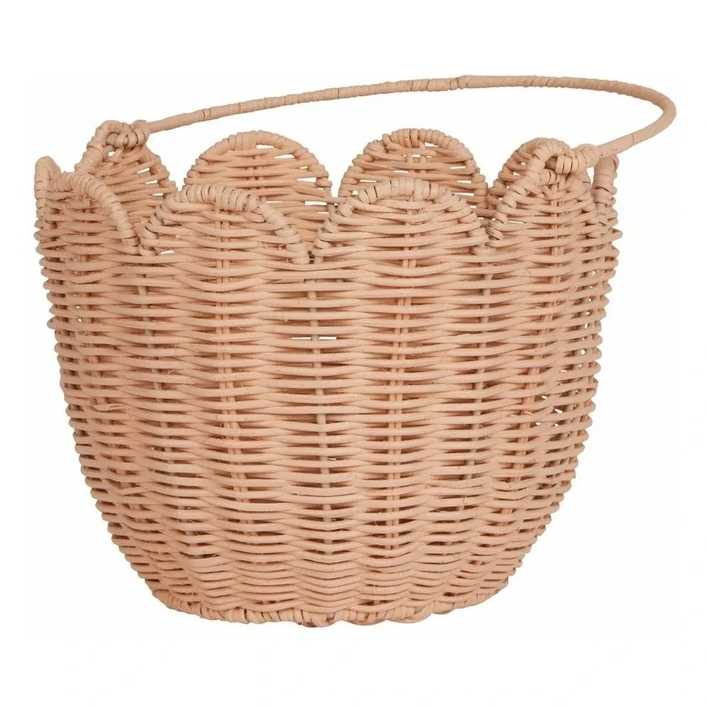 Olli Ella - Leaf Rattan Basket | Peach
