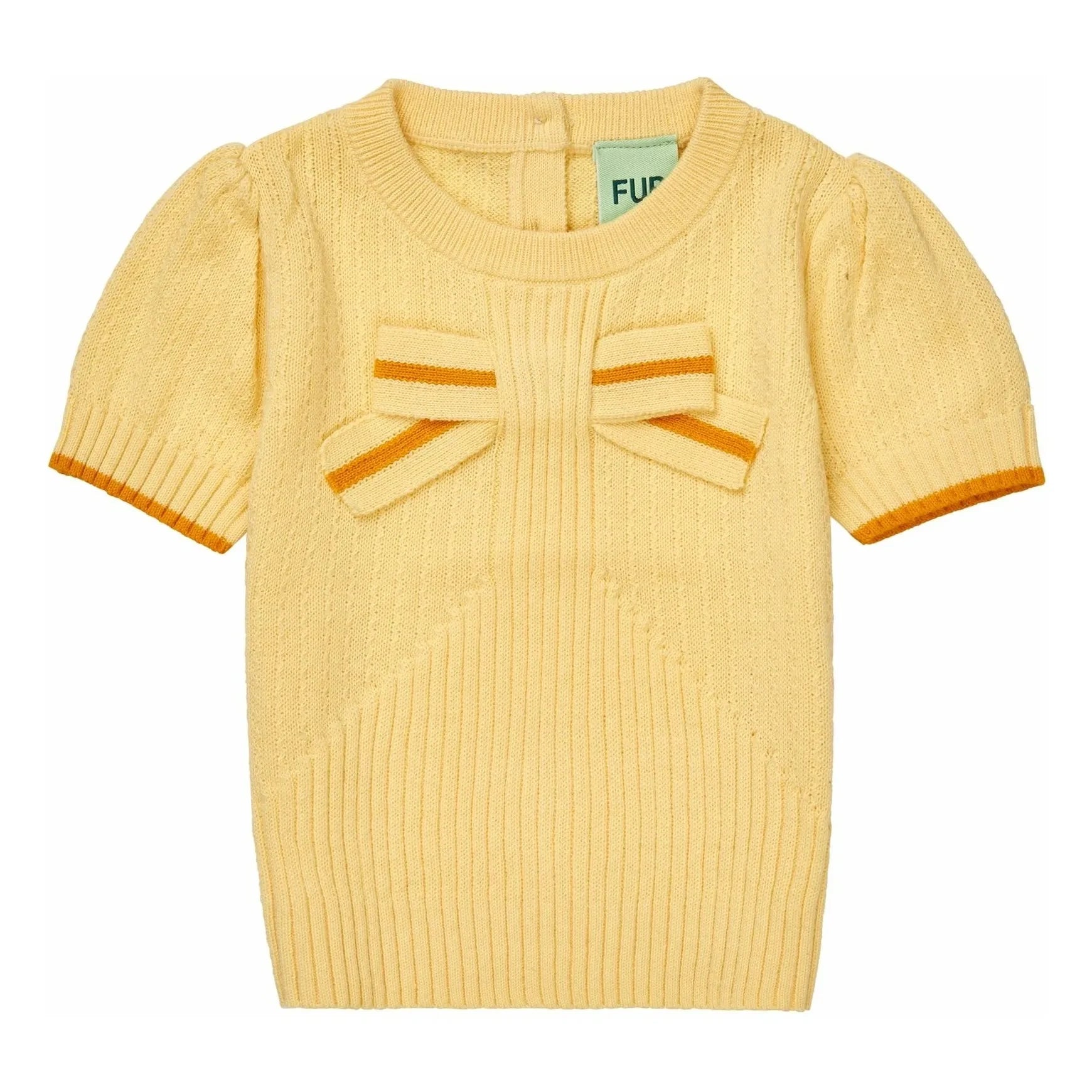 FUB - T-Shirt with Knotted Thin Knit Organic Cotton Baby | Light Yellow