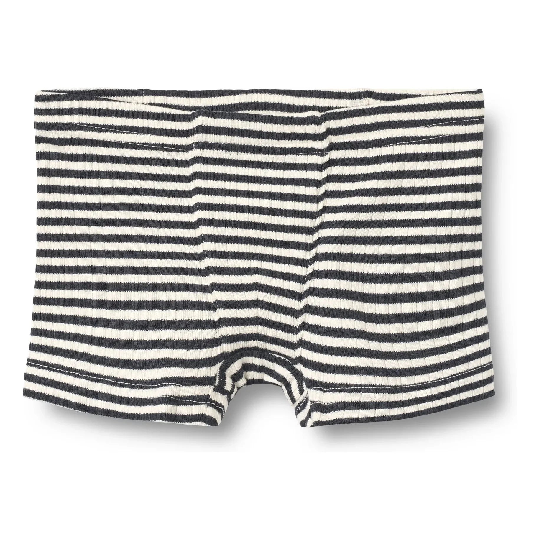 Wheat - Pack of 2 Louis Ribbed Striped Organic Cotton Boxer Briefs | Black