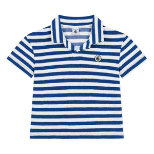 Petit Bateau - Striped Terry Polo | Blue