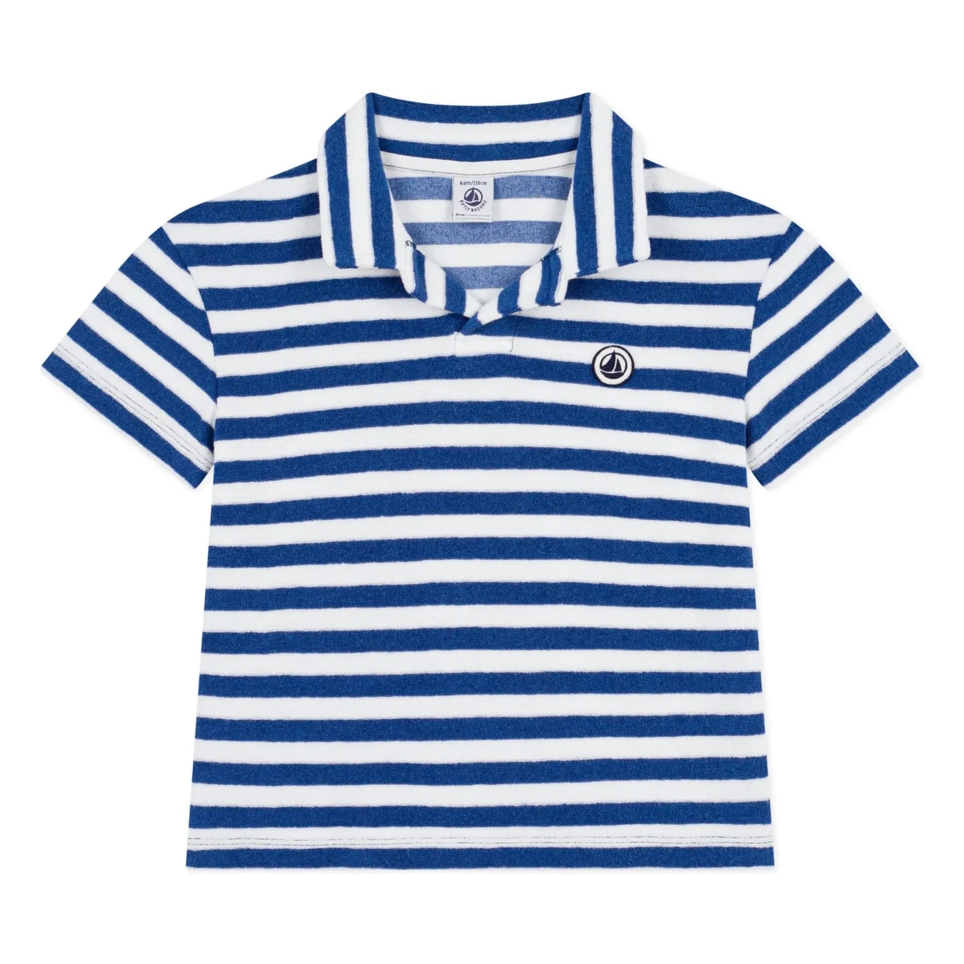 Petit Bateau - Striped Terry Polo | Blue