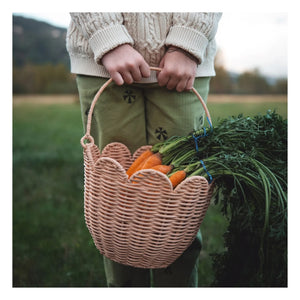Olli Ella - Leaf Rattan Basket | Peach