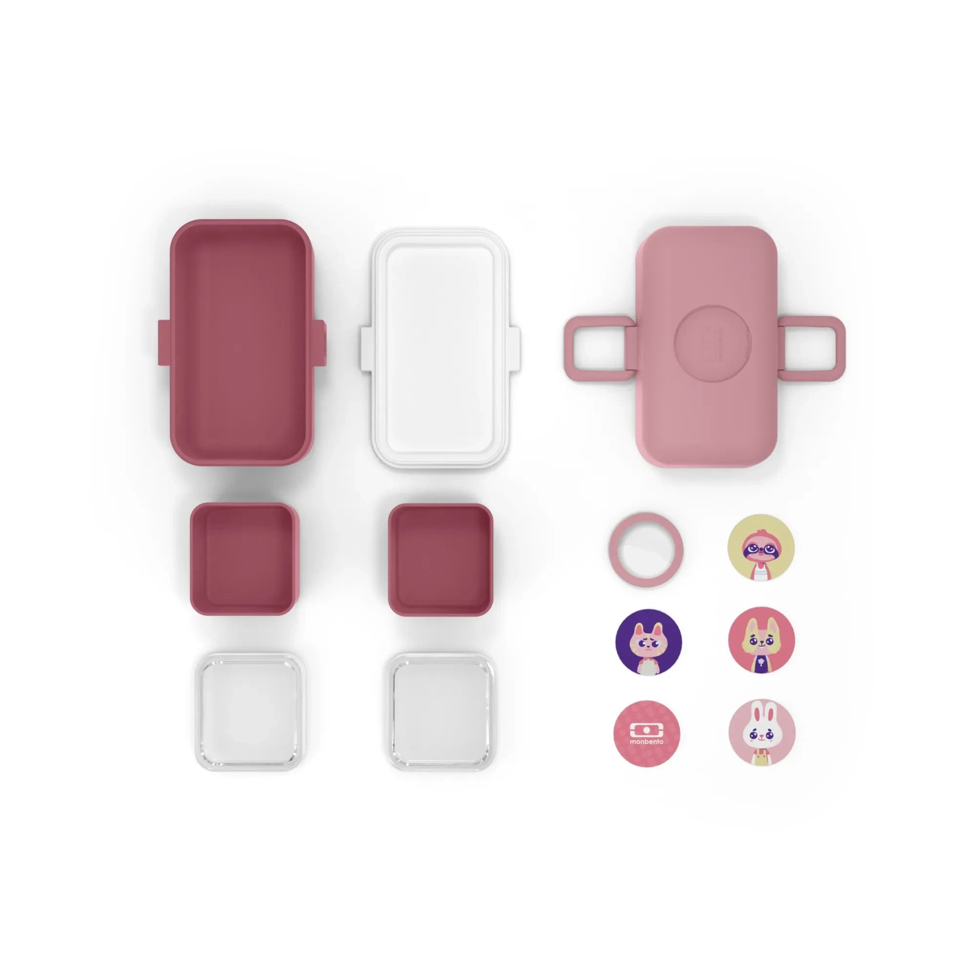 Monbento - MB Trezor Child's 3-Compartment Modular Bento | Dust Pink