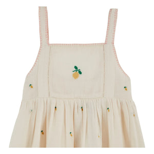 Emile et Ida - Lemon Embroidered Dress | Cream
