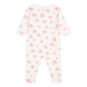 Petit Bateau - Sleep Well Pajama with Thick Hearts Organic Cotton | Pink