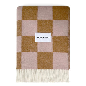 Maison Deux - Damier yün battaniye | Terracotta