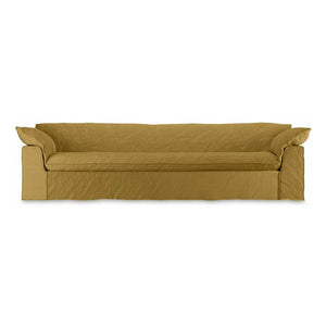 HKliving - 4-Person Linen Sofa Nomad | Mustard