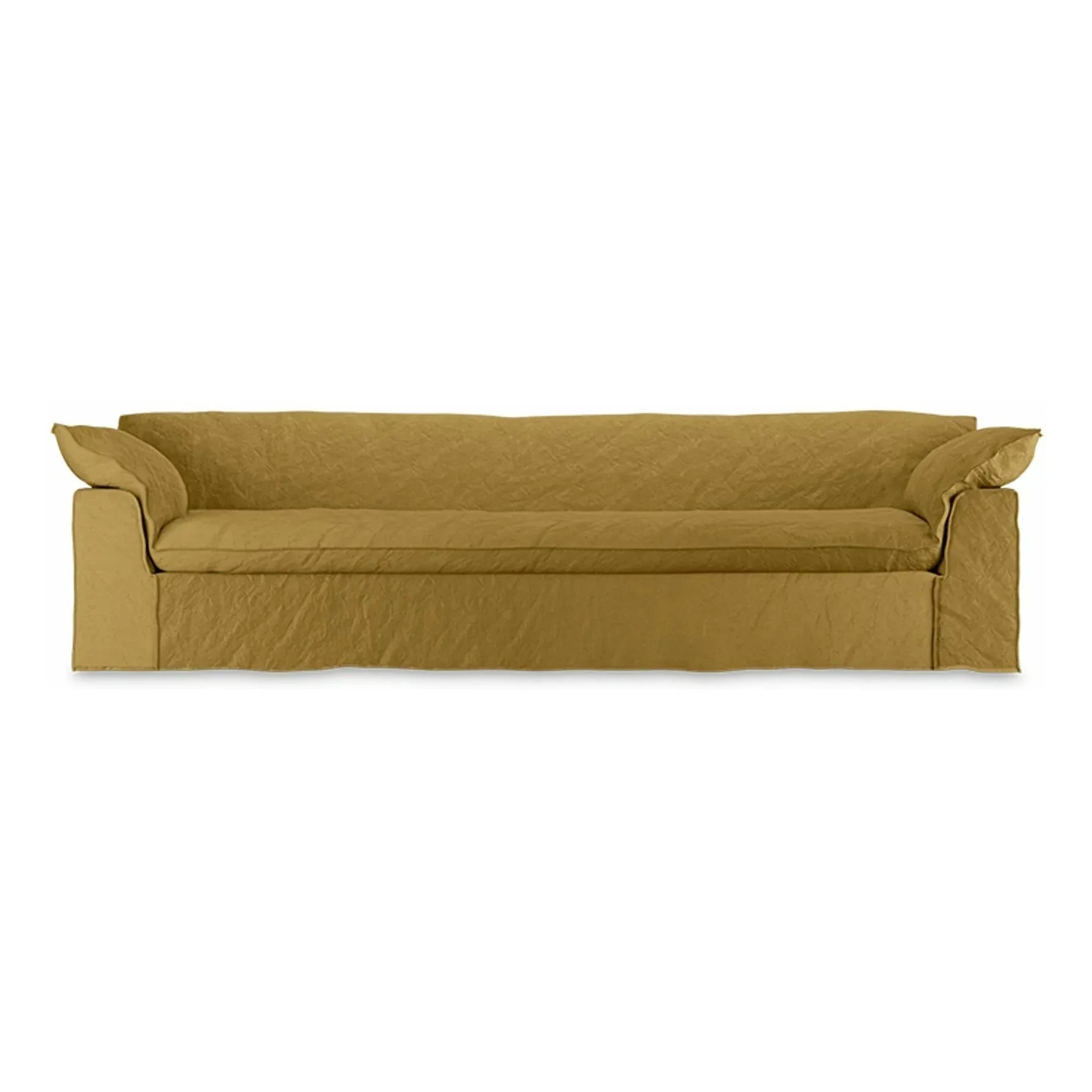 HKliving - 4-Person Linen Sofa Nomad | Mustard