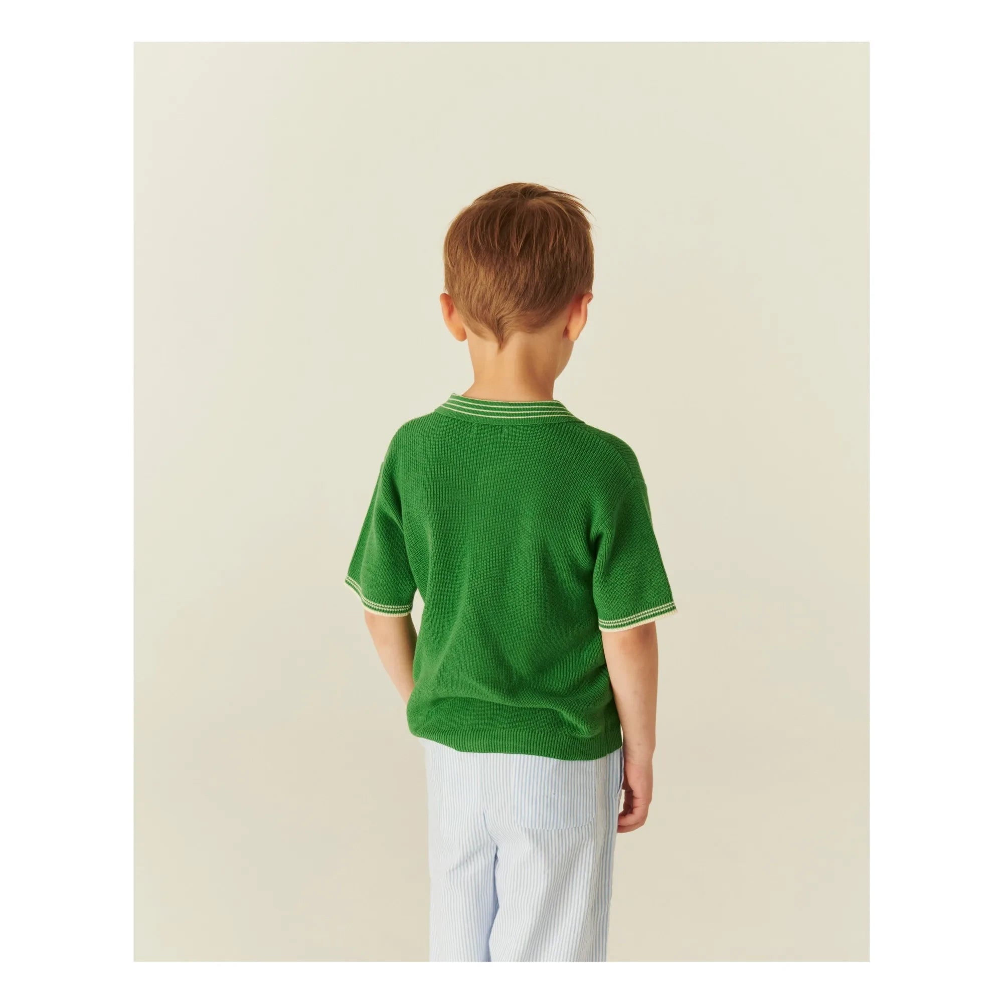 Copenhagen Colors - Organic Cotton Knit Polo Shirt | Meadow Green