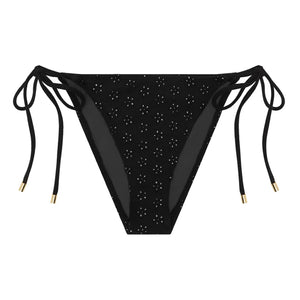 Peony - Embroidered Tanga Brief | Black