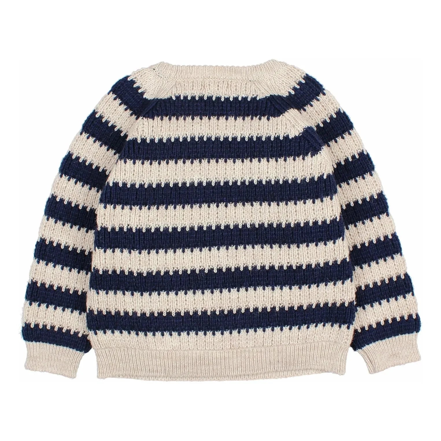 Búho - Striped Wool Alpaca Sweater | Navy