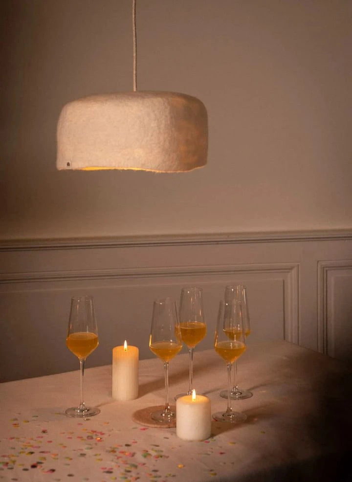 Muskhane - Double-Sided Felt "Yurt" Lampshade | Dusty pink