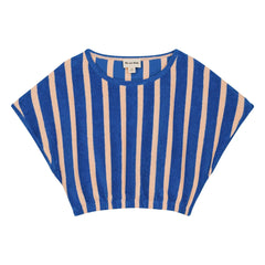 We Are Kids - Bree Striped Organic Cotton Crop T-Shirt | Blue