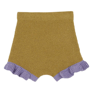 birinit - Yellow Green Ruffle Mesh Shorts
