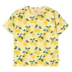 Tinycottons - Embossed T-Shirt Orange Organic Cotton | Pale Yellow