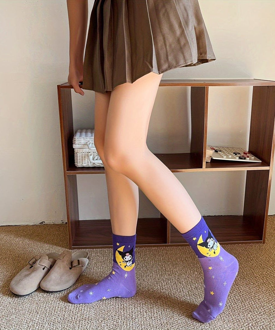 Sanrio - Kuromi 5li Çocuk Çorabı-Dinossi