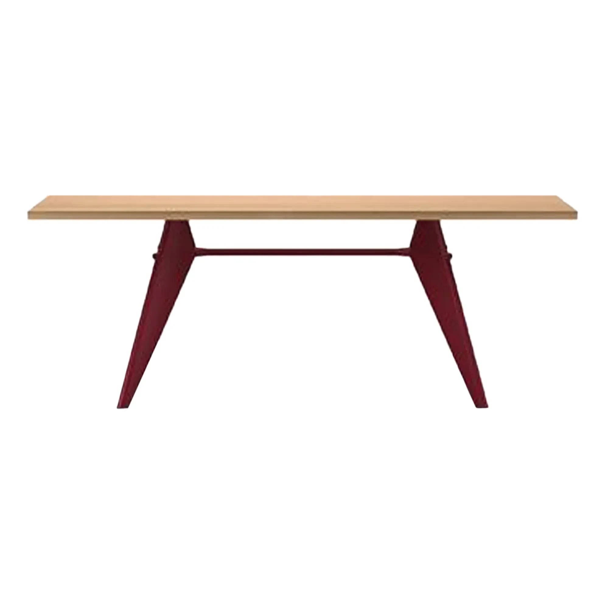 Vitra - EM Table - Japanese Red Pedestal - Jean Prouvé, 1950 | Oak