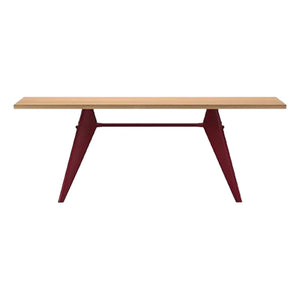 Vitra - EM Table - Japanese Red Pedestal - Jean Prouvé, 1950 | Oak