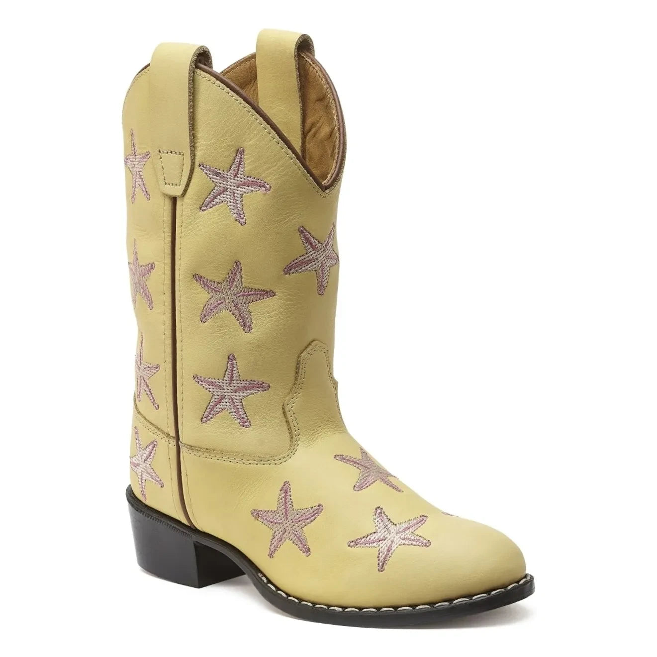 Bootstock - Starfish Leather Western Boots | Pale Yellow