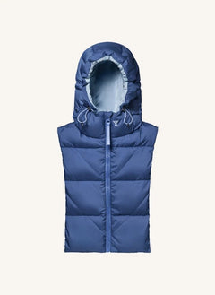 Fudoon - Çift Taraflı Kapüşonlu Kaz Tüyü Ceket | Buz Mavisi