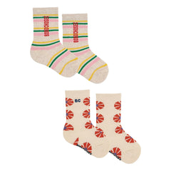 Bobo Choses - Set of 2 Kaleidoscope Organic Cotton Socks | Beige