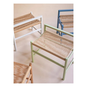 Hübsch - Heritage Oak Bench | Petrol Blue