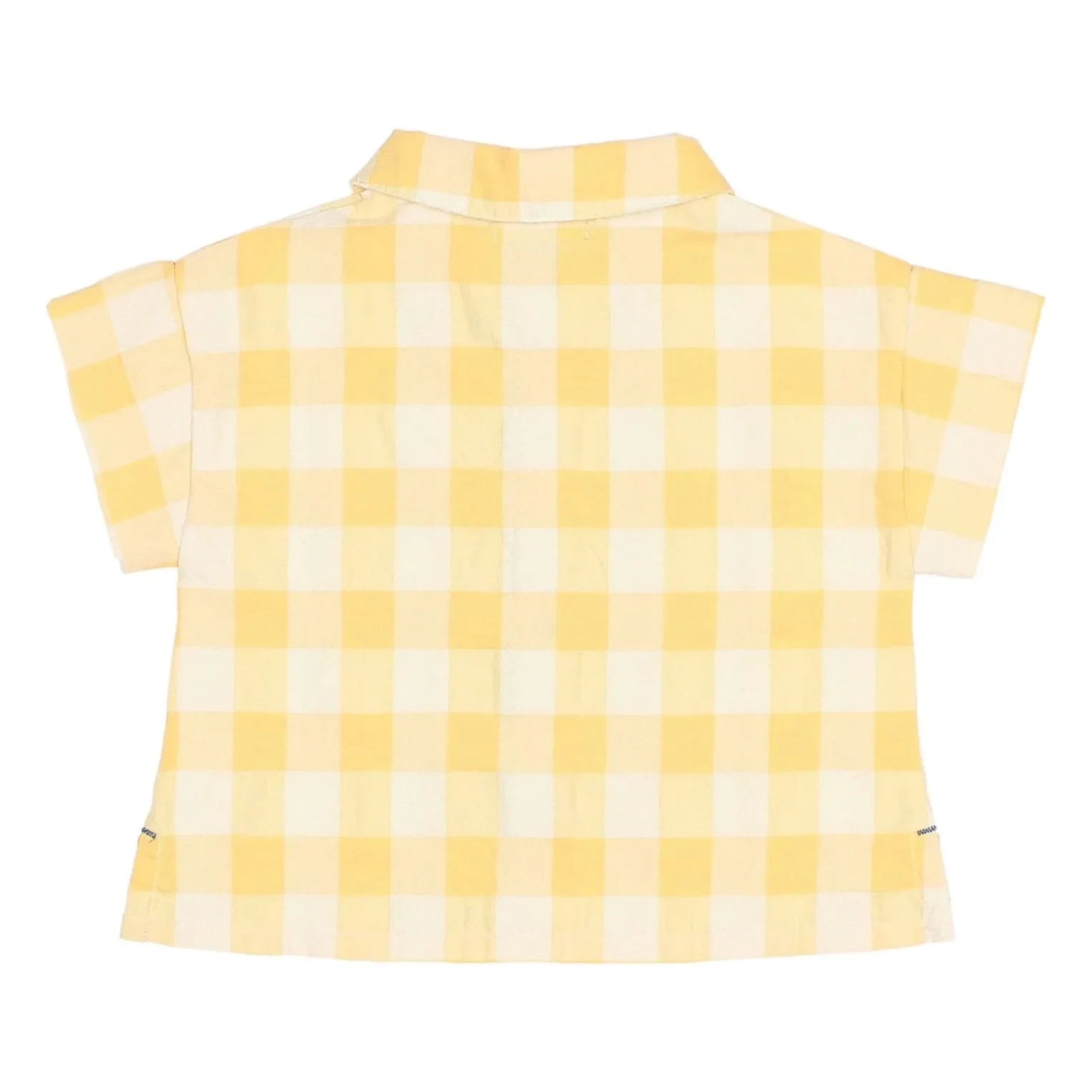 Búho - Yellow Gingham Seersucker Organic Cotton Baby Shirt