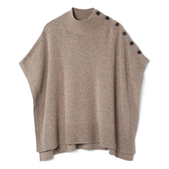 Bompard - Cashmere Buttoned Cape | Beige