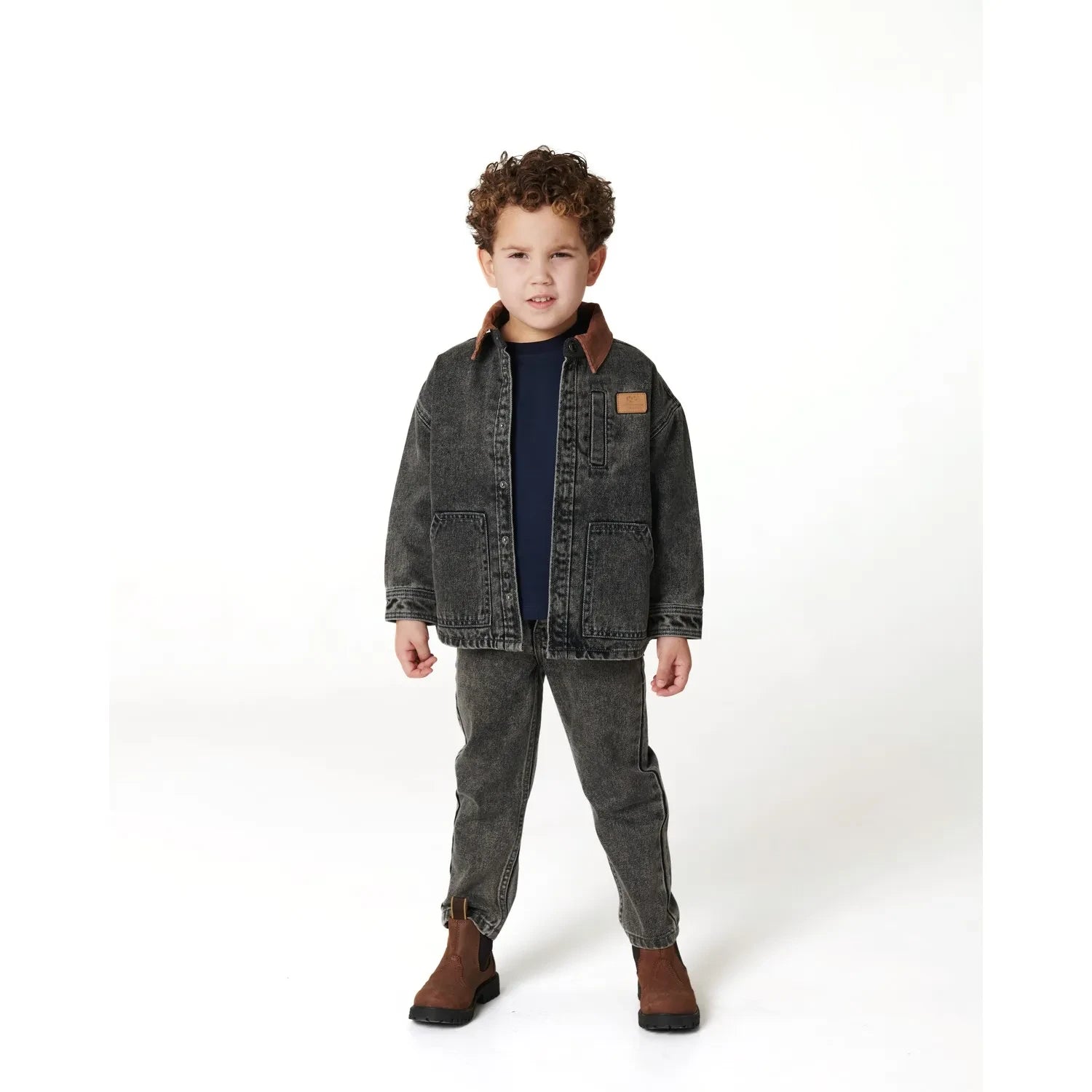 Copenhagen Colors - Organic Cotton Distressed Denim Jacket | Dark Grey