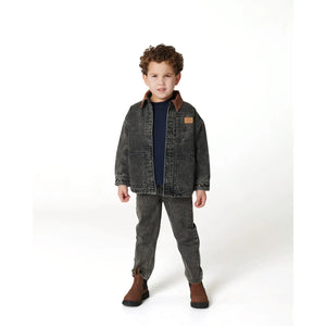 Copenhagen Colors - Organic Cotton Distressed Denim Jacket | Dark Grey