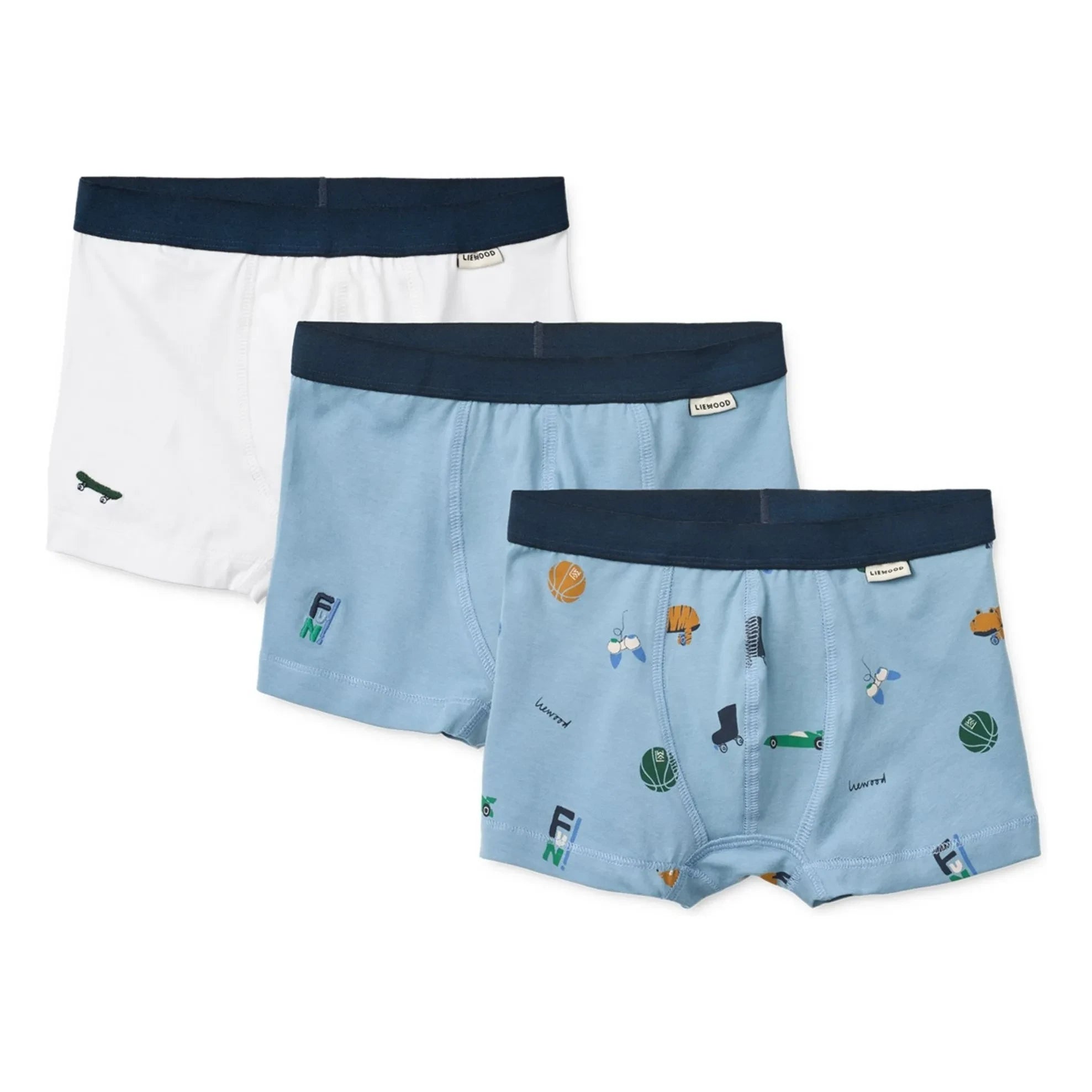 Liewood - 3-Pack Marvin Sport Organic Cotton Boxer Set | Blue