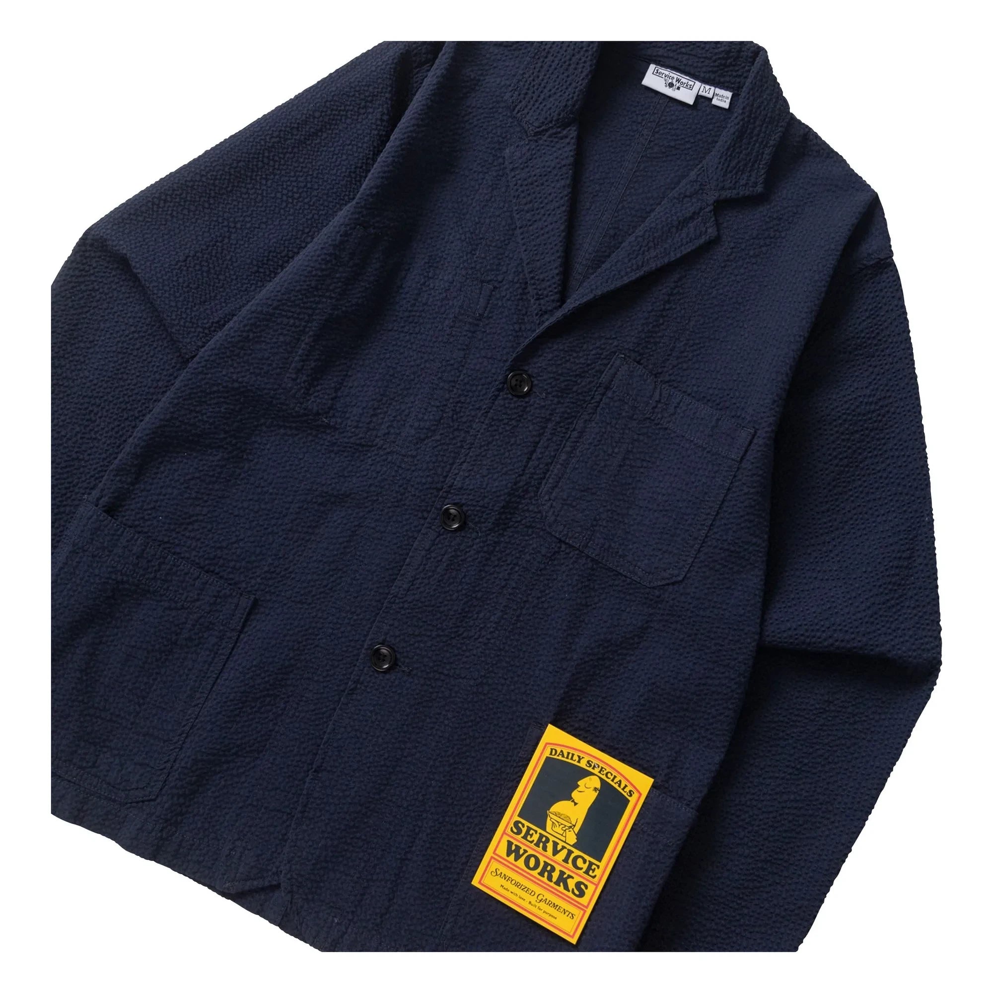 Service Works - Seersucker Server Jacket | Navy Blue