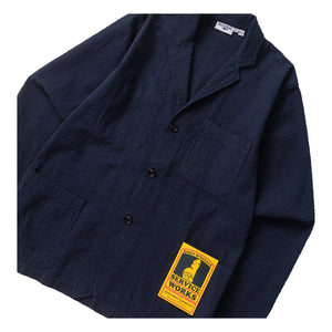 Service Works - Seersucker Server Jacket | Navy Blue