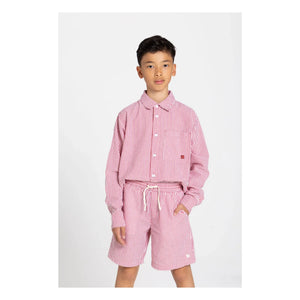 Smallable Kid - Striped Shirt | Cherry Red